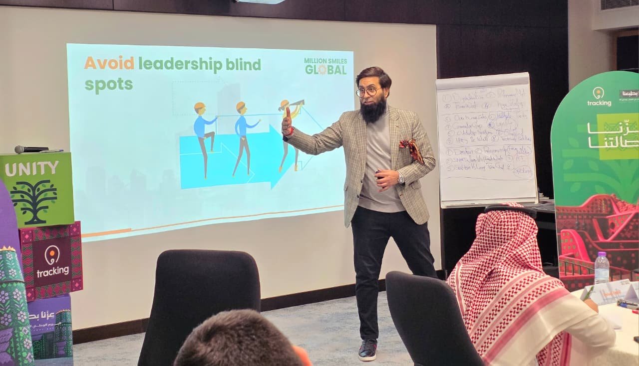 A Million Smiles Global speaker presenting leadership concepts